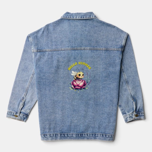 Hello summer  baby bodysuit denim jacket (Back)