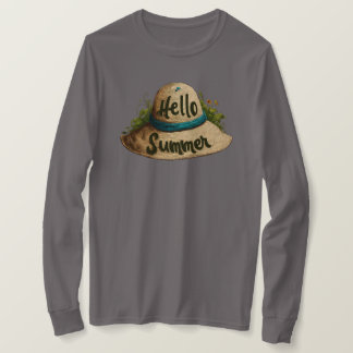 Hello Summer Beach Hat T-Shirt – Women's Blue