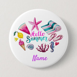 Hello Summer Beach Thunder-Cove 7.5 Cm Round Badge