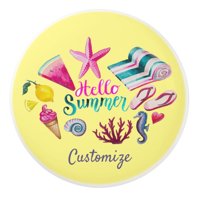 Hello Summer Beach Thunder-Cove  Ceramic Knob (Front)