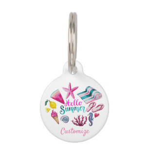 Hello Summer Beach Thunder-Cove  Pet Tag