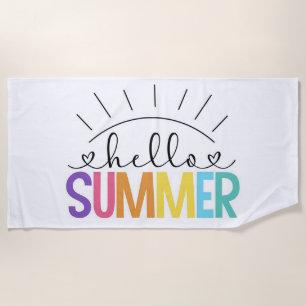 Hello Summer Beach Towel