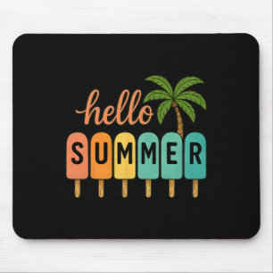 Hello Summer Beach Vacation Ice Cream Popsicle Gif Mouse Pad