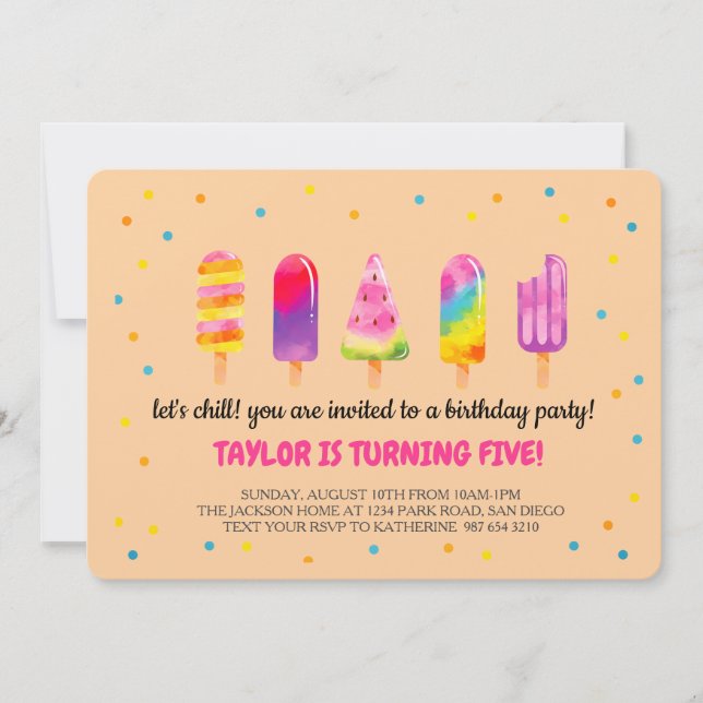 Hello Summer Birthday Party Invitation (Front)