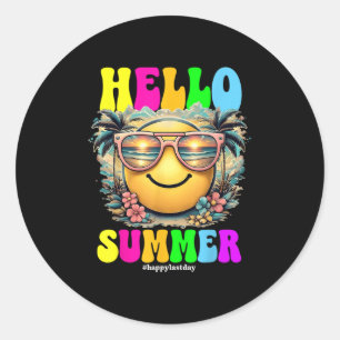 Hello Summer Boy Girls Last Day Of School End Of S Classic Round Sticker