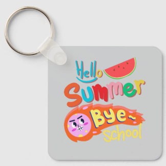Hello Summer Bye School Art Key Ring