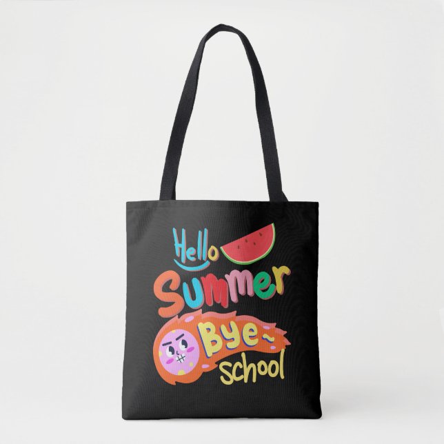Hello Summer Bye School Tote Bag Art (Front)