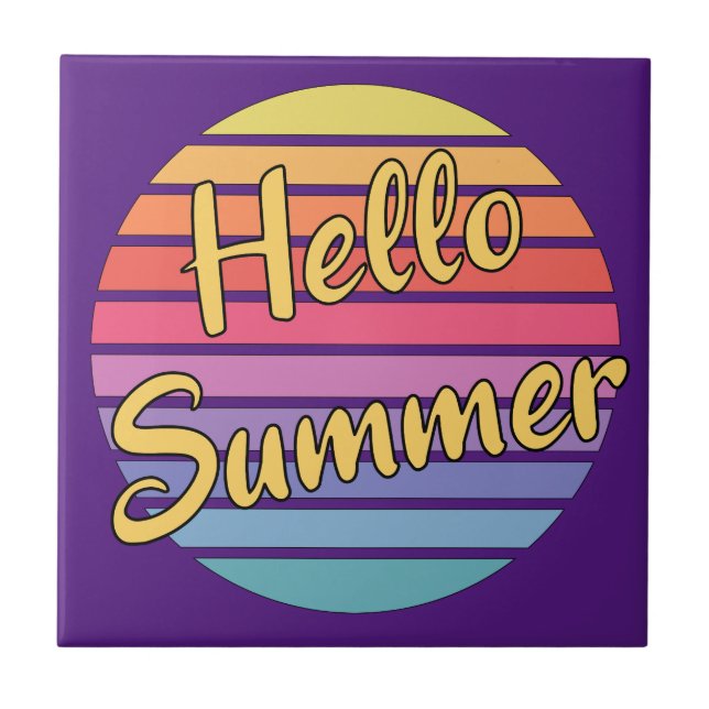 Hello Summer Ceramic Tile (Front)