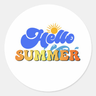Hello Summer Classic Round Sticker