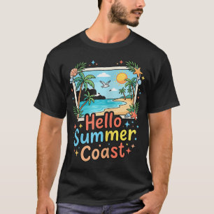 Hello Summer Coast Tropical Beach T-Shirt