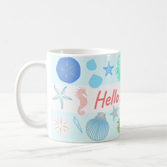 Hello Summer Coastal Coffee Mug (Left)