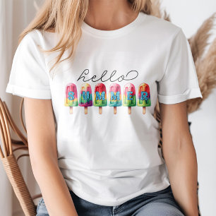 "Hello Summer" Colorful Ice Cream Pop T-Shirt