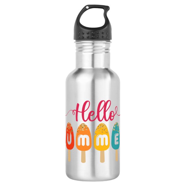 Hello Summer Colorful Popsicle 532 Ml Water Bottle (Front)