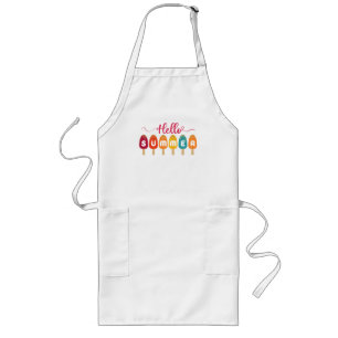 Hello Summer Colorful Popsicle Long Apron