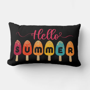 Hello Summer Colourful Popsicle Ice Cream Lumbar Cushion