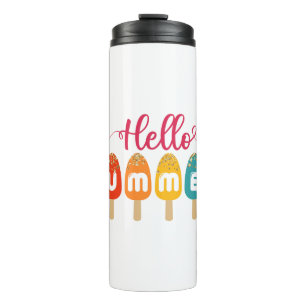 Hello Summer Colourful Popsicle Ice Cream Thermal Tumbler