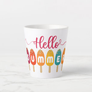 Hello Summer Colourful Popsicle Latte Mug