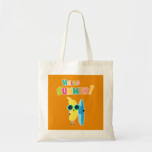 Hello Summer! Cool Banana Funny Vacation Tote Bag