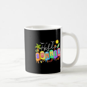 Hello Summer Cool Colorful Popsicle Graphic Summer Coffee Mug