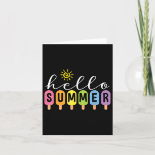 Hello Summer Cool Colourful Popsicle Graphic Summe Card