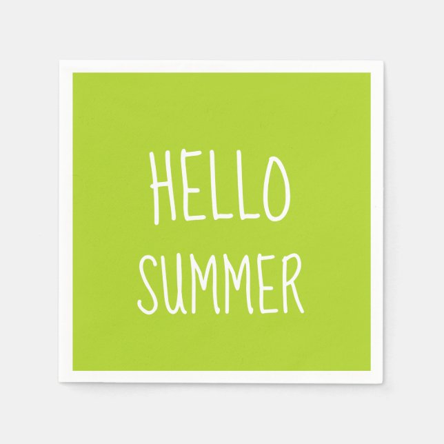 Hello summer cool typography colourful    napkin (Front)