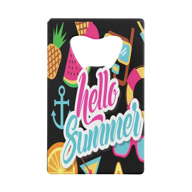 Hello Summer Credit Card Bottle Opener (Front)