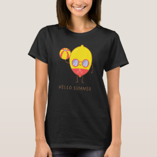 Hello Summer Cute Lemon Sunglasses Vacation Beach T-Shirt