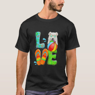Hello Summer Dog Beach Holiday Dog  Pet Flip Flop  T-Shirt