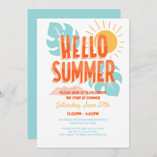 Hello summer, end of school party, Pool Party Invitation