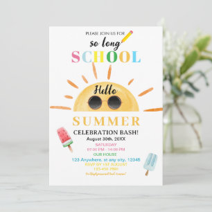 Hello Summer End of School School’s Out party Invitation