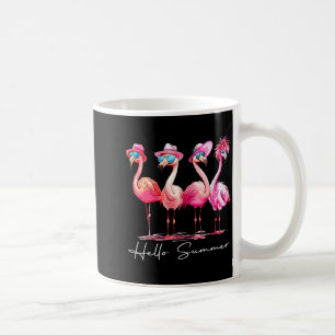 Hello Summer Flamingo Beach Vibes Vacation Trocal Coffee Mug