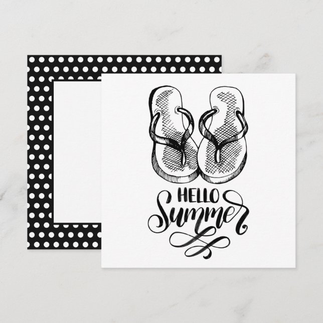 Hello Summer Flip Flops Greeting Card (Front/Back)