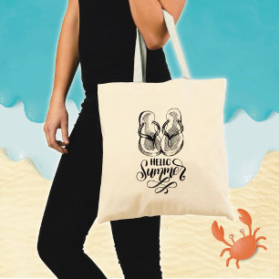 Hello Summer Flip Flops Tote Bag
