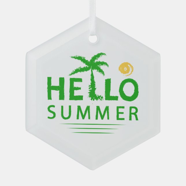 Hello Summer Glass Tree Decoration (Front)