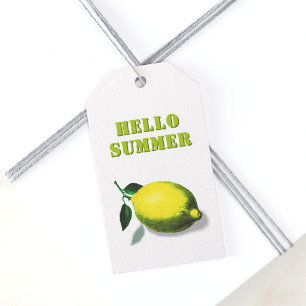 Hello Summer Green Lemon Favor Gift Tags