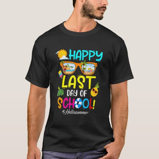 Hello Summer Happy Last Day Of School Teacher Stud T-Shirt (Front)