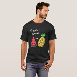 Hello Summer High Five Watermelon Pineapple Tshirt