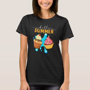 Hello Summer Ice Cream Cupcake Ice Cream T-Shirt