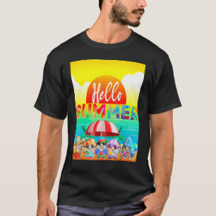Hello Summer Ice Cream Family Vacation Popsicle Ic T-Shirt