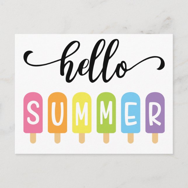 Hello Summer Ice Cream Postcard (Front)