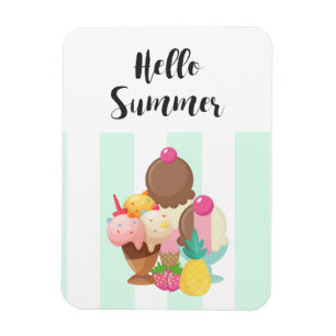 Hello Summer Ice Cream Sweet Treats Magnet