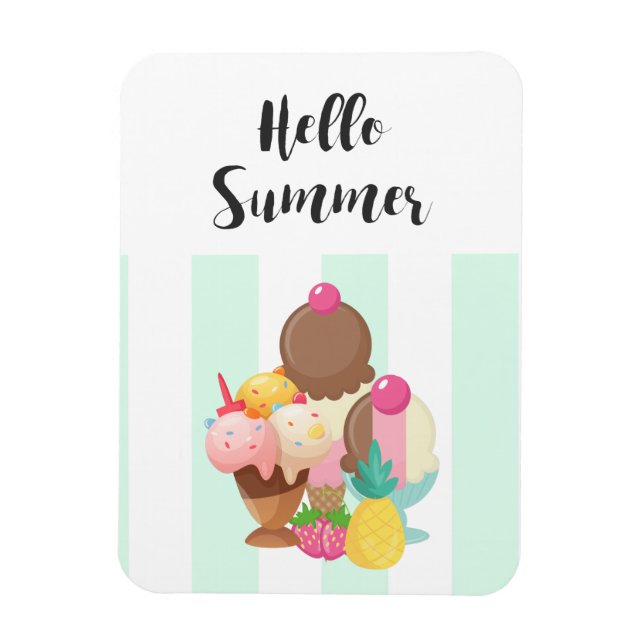 Hello Summer Ice Cream Sweet Treats Magnet (Vertical)