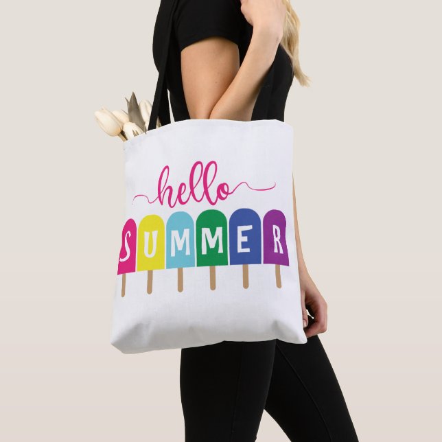Hello Summer ice pops lollies  Tote Bag (Close Up)