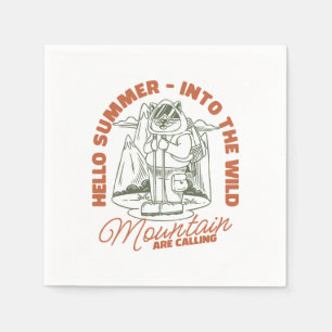 Hello Summer - Into The Wild – Vintage Cat Camper Napkin