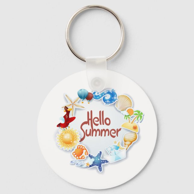 Hello Summer Key Ring (Front)