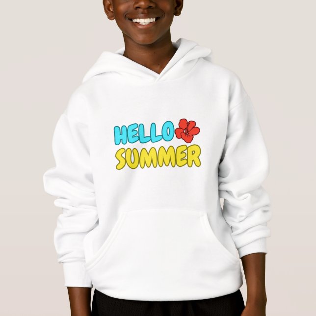 Hello Summer Kids Pullover Hoodie (Front)