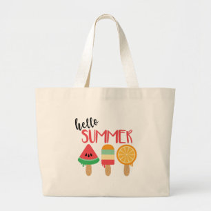 Hello Summer Large Tote Bag