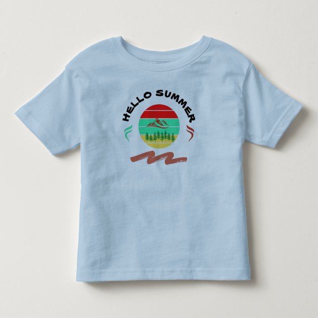 Hello Summer Light Blue  Toddler T-Shirt (Front)