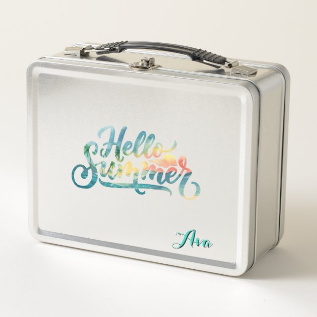 Hello Summer Metal Lunch Box (Front)