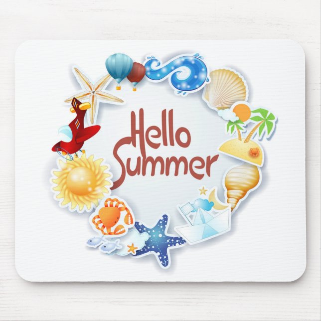 Hello Summer Mouse Pad (Front)